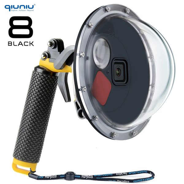 Qiuniu 45m Sualtı Filtresi Değiştirilebilir Kubbe Portu Su Geçirmez Dalış Kılıfı Kahraman 8 Black Go Pro Accessories 240410 için