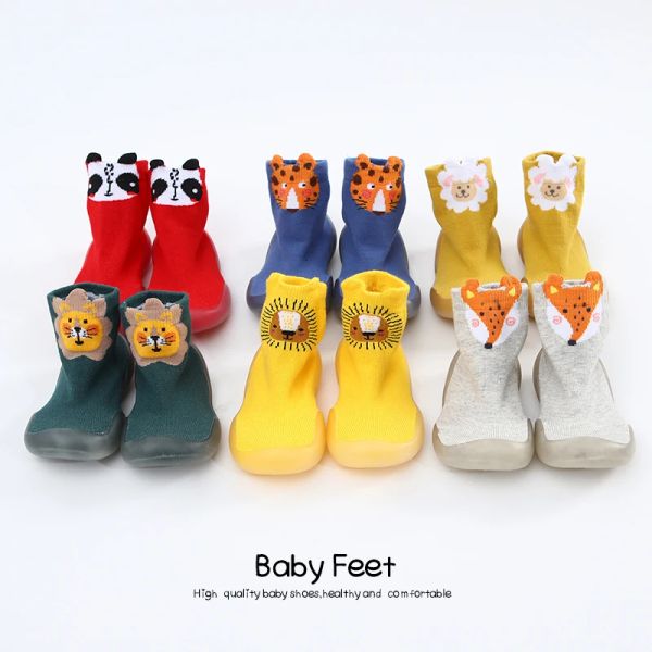 Sneaker Baby Girl Boy Sock Shok Scarpe Schema in gomma morbida Scarpe per bambini unisex Scarpe da cartone animato primavera