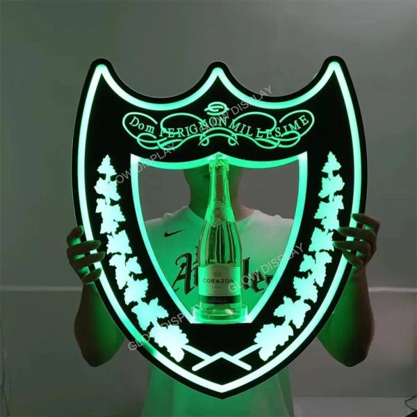 Lieferungen Dom Perignon Champagner Flasche Moderator LED Shield VIP Service Glorifier Neonschild für DJ Disco Events Party Lounge Night Club