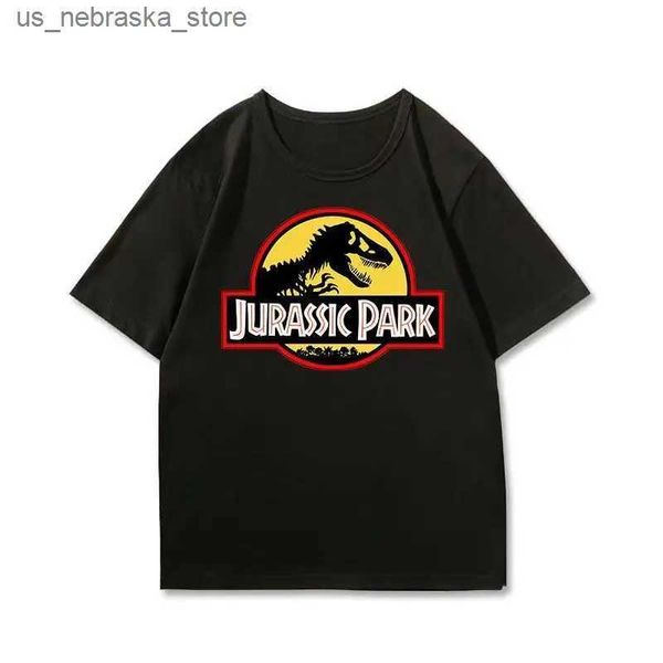 Magliette 2023 film caldo giurassic park regalo di compleanno 2-9 t-shirt divertente t-shirt dinosauro t-shirt top abbigliamento per bambini nome personalizzato Q240418