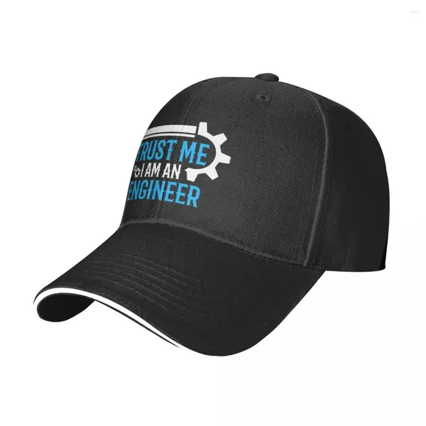 Ballkappen Vertrauen Sie mir. Ich bin Ingenieur Baseball Cap Blue Logo ausgestattet Retro Trucker Hut Sommer Frauen Male hochwertige Custom DIY