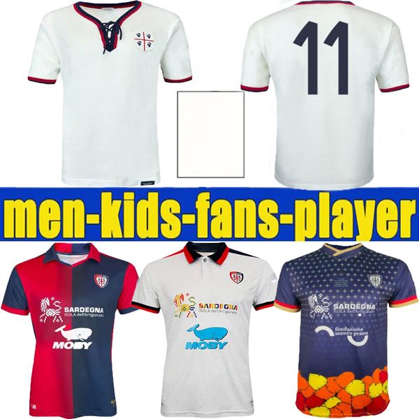 2023 24 Cagliari Calcio obert Mens Soccer Jerseys 69 70 Специальное издание Nandez viola lapadula Zappa Home Away 3 -я футбольная рубашка с коротким рукавом 1969 1970 г. Белый