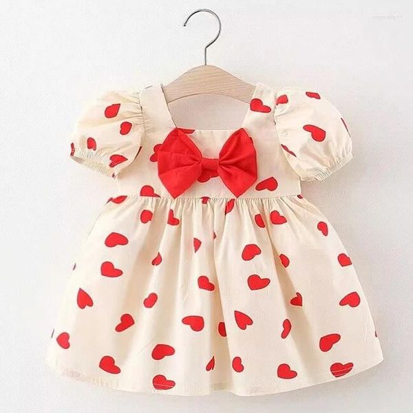 Abiti da ragazza inciampare per bambini abbigliamento Abito Abito carino 0 1.2.3 anni Summer Pure Cotton Bow