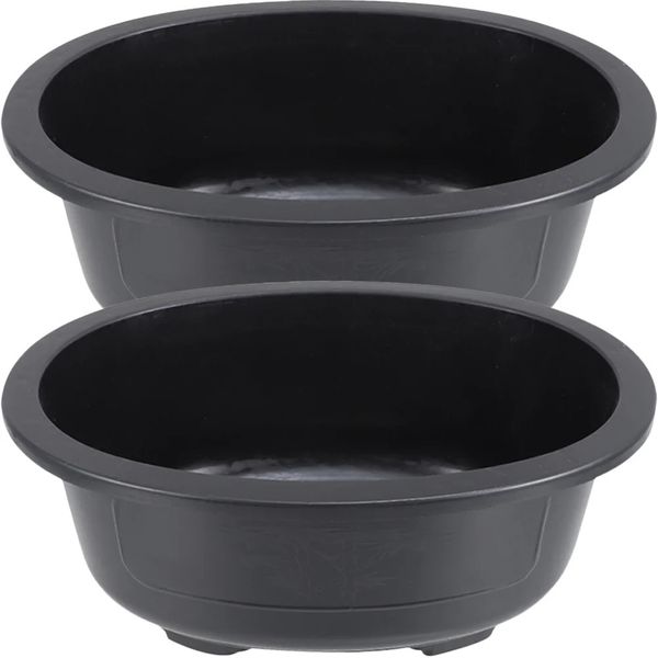 2pcs Gartenpflanzer Topf Praktische Bonsai Pot Garden Oval Container Großer Bonsai Blumenpot Outdoor Töpfe 240410