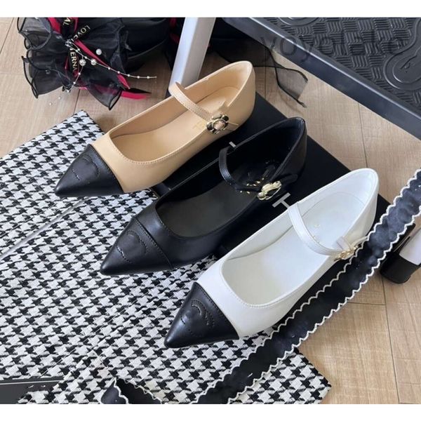 2024 Designer Womens Dress Schuhe Top Level Fashion Spoted Toe Single Schuhe Mode Talente Lieblingsstil echter Lederschuhkarton und Staubbeutel