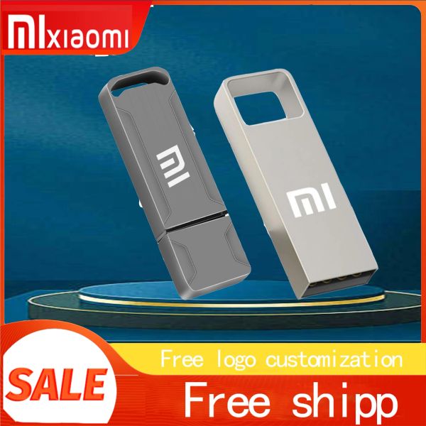 Kartlar Xiaomi Yüksek kaliteli flaş sürücü su geçirmez gümüş yüksek hızlı u disk memoria cel usb sopa 512GB 1GB 2GB 2024 YENİ