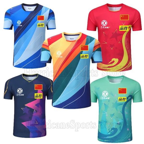 Meisterschaft China Team Table Tennis Shirts Shorts Männer Frauen Kinder Badminton T Shirt Tisch Tennis Trikots Sport Kits 240402