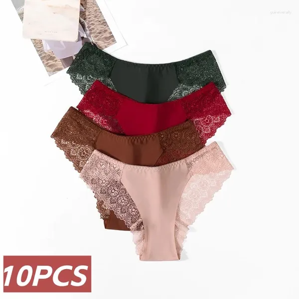 Frauen Höschen 10 Stück Spitze nahtlose Slips Perspektive weibliche Unterwäsche atmungsaktiv weiche Bikinis sexy Dessous für Frauen Tanga