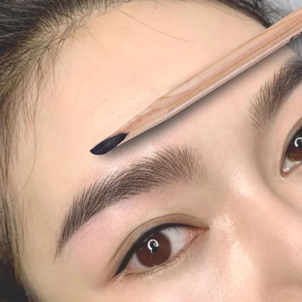 Enhancers 2PCs hochwertige professionelle Crew Line Eyebrow Bleistift langlebiger Kaffee Schwarzer Anfänger Studio Maskenbildner wasserdichte Eyeliner Pen