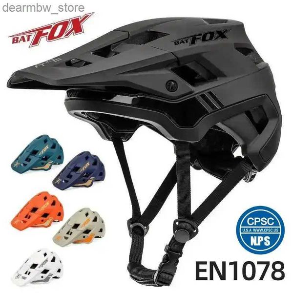 Radsportkappen Masken Batfox Fahrradhelm Herren Fahrradhelm MTB Casco Bicicleta Mountainbike Casco Ciclismo Hombre Matt Black Cycling Helme L48