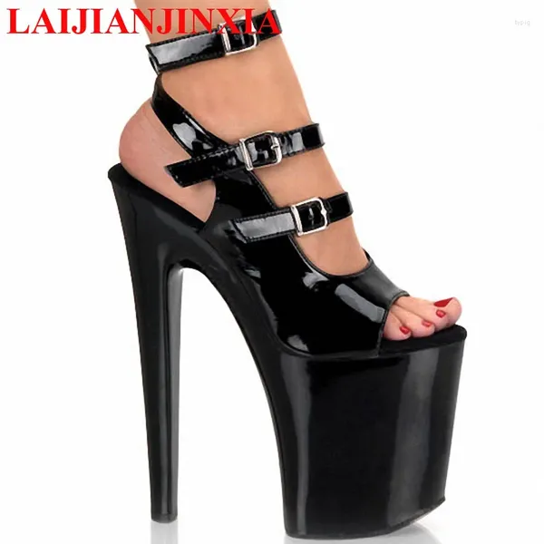 Kleiderschuhe Laijianjinxia schwarz sexy Pole Dancing 20 cm High Heels 10 Plattform Dünne Sandalen Model Mode