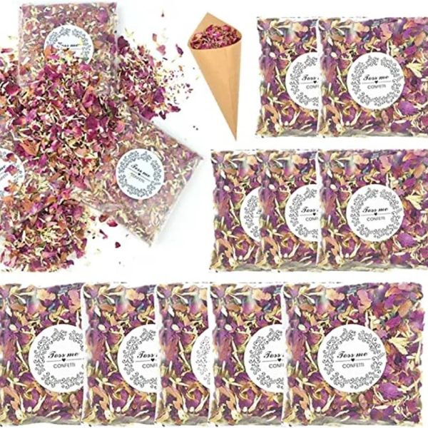 10-50PACKS CONFETTI CONFETTI NATURAL FLOR ROSE PETALS POP POPS BRIDAL BINDERNHY PARTE DIY decoração Biodegradável PETAL 240417