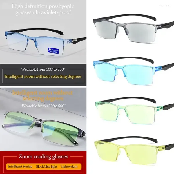 Sonnenbrille Autofokuskraft Anti-Blau-Licht-Lesebrille in der Nähe von weit blauem Strahl Automatisch Zoom Brillen Ultraleicher Augenschutz