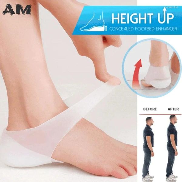 Mulheres meias escondidas aprimoradores de pés massageando altura invisível Aumente as palestras de silicone