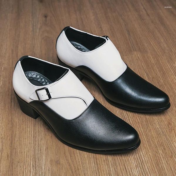 Lässige Schuhe Herren Mode Herren High Heels Leder Oxfords Herren Schlupf auf Business Classic für Hochzeitsschuh