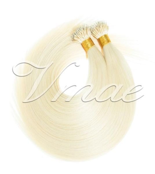 VMAE Nano Ring menschliches Haarverlängerungen Europäische russische indische Haare gerade 100 g Schwarz 1001 60 Blonde Doppel gezeichnet ein Spender Raw 7066604