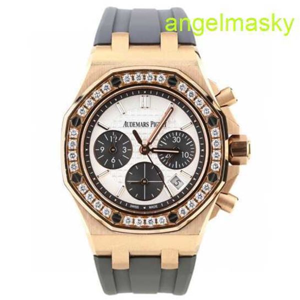 Orologio da polso unisex AP Orologio Royal Oak Offshore Serie Multi Functional Automatic Machinery Womens Watch 26231or 37mm 18K Rose Gold Gold Card