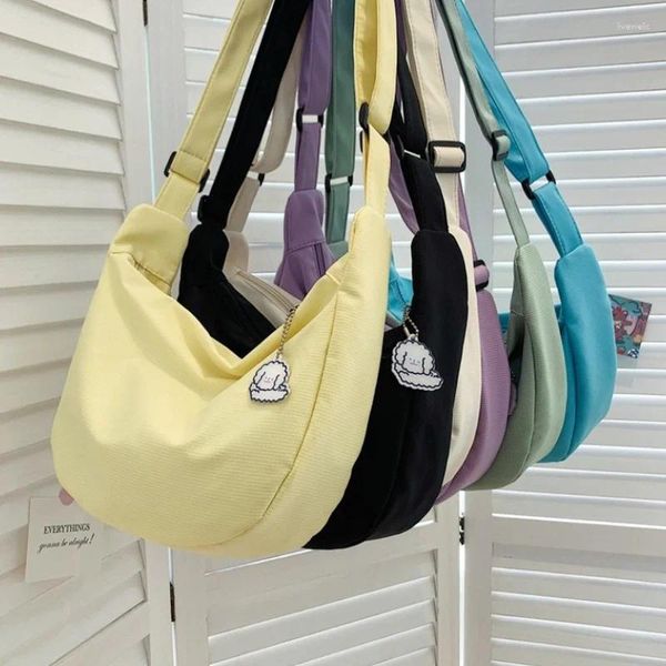 Bolsas de noite ombro mulheres harajuku sólidas bolsas multifuncionais simples de correspondência