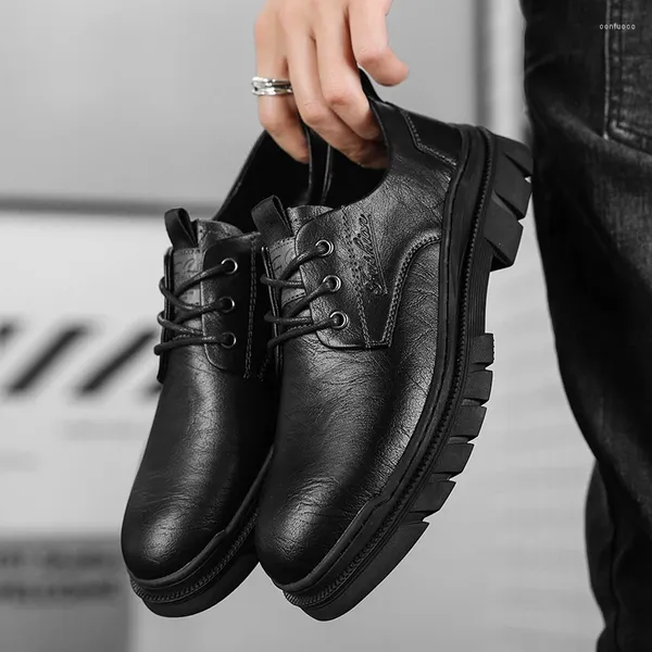 Casual Shoes Classic Brand Herren echtes Leder dicker Soled Business Anti Slip Bankett High-End-Formal