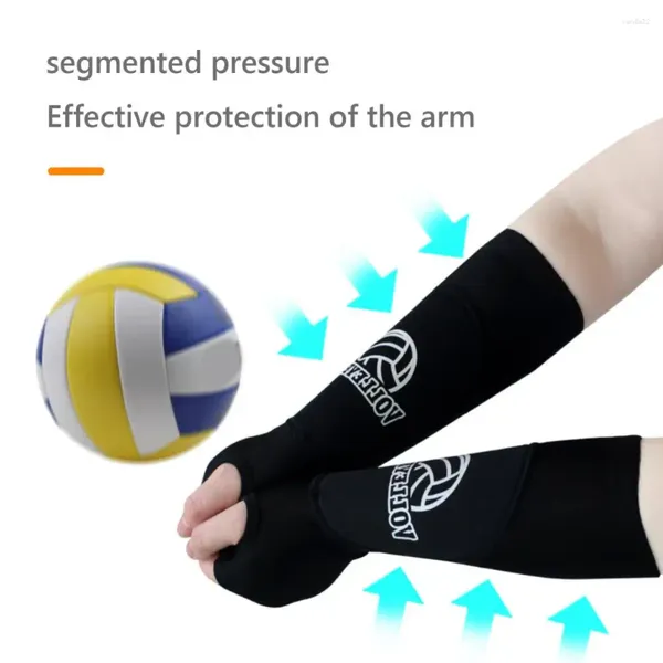 Suporte do pulso 2PCS Vôlei mangas do braço de tolo Projeto de buraco de polegar super macio alto elástico respirável acolchoado