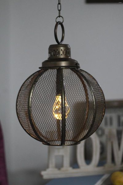 Kerzenhalter Industrial Retro Hanging Anhänger Beleuchtungskörper Look Kugel Lampe Batterie betriebene kabellos mit Krieg