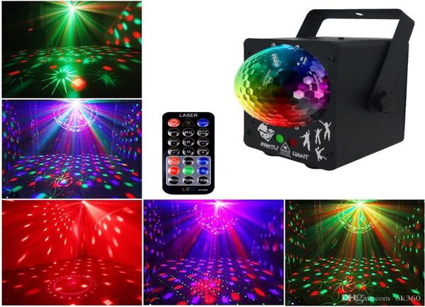 RGB LED Crystal Disco Magic Ball Bühnenbeleuchtung mit 60 Mustern RGB Weihnachtslaserprojektor DJ Party Holiday Hochzeitsbar Effekt L7727529