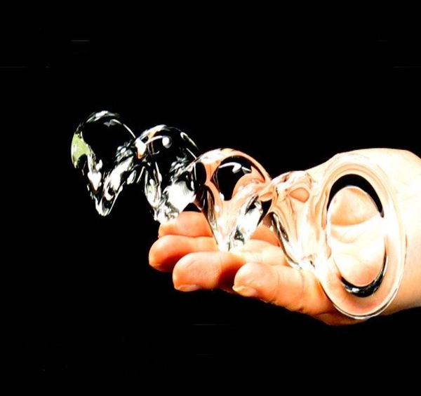 Crystal Pyrex Glass Dildo Spiral Gspot Estimular o pênis de vidro Anal Butt Plug Plug Female Masturbation Brinquedos sexuais adultos para Women5327209