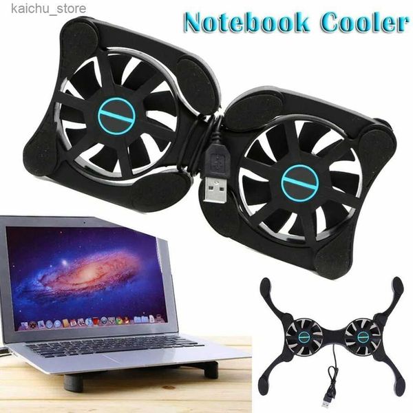 Andere Computerkomponenten ABS -Laptop unterstützt Kühlhalterungshalterung faltbarer USB -Netzteil Laptop -Klammer Dual Cooling Lüfterhalterung mit Anti -Slip -Pad Y240418