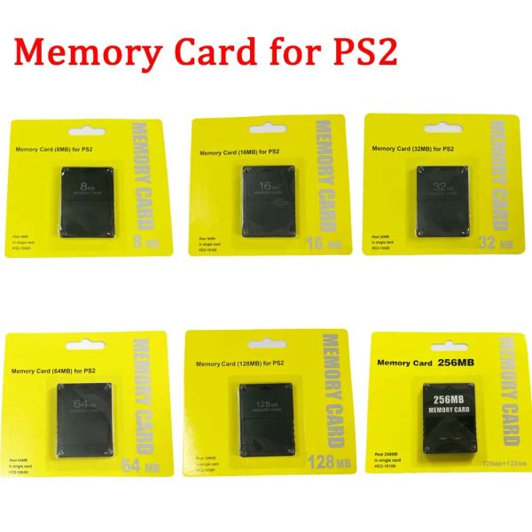 Schede 10pc Nuova scheda di memoria per PS2 8 MB 16 MB 32 MB 64 MB 128MB 256 MB Card di memoria per Sony PlayStation 2 Giochi di archiviazione