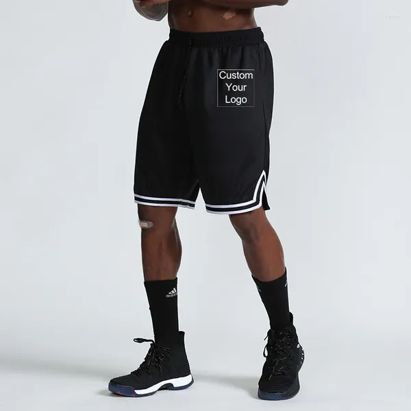 Herren -Shorts Männer Custom Logo Basketballstil Taillenbänder Oberschenkel Taschen Plus Größe losen Knie High Running Beach