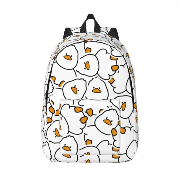 Cartoon de pato fofo de mochila para estudantes da escola secundária do ensino médio patos Kawaii Bagpack Homens Mulheres Adolescentes viajam Daypack