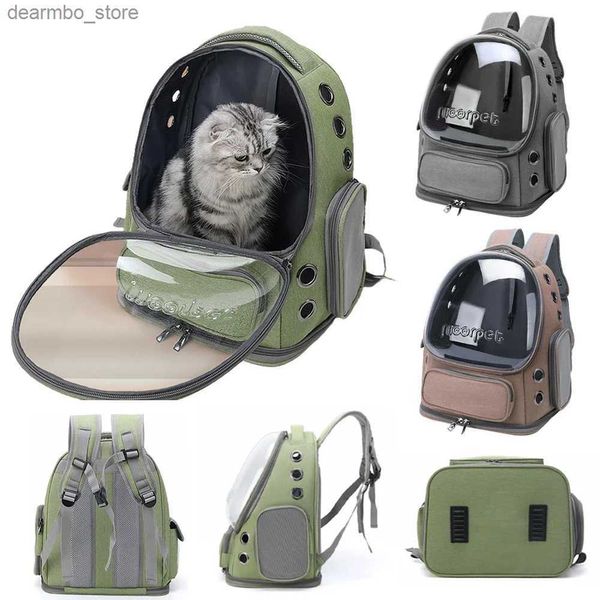 Dog Carrier Pet Cats Carrier Travel Ba Brathe Cath Do рюкзак Oxford ткань прозрачная крышка Водонепроницаемое портативное для кошки Do Transport L49