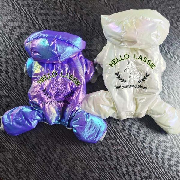 Vestuário para cães sonho colorido de inverno roupas para cães pequenos cachorros macacões à prova d'água yorkies mancos de macacão quente figurino de animais de estimação com algodão