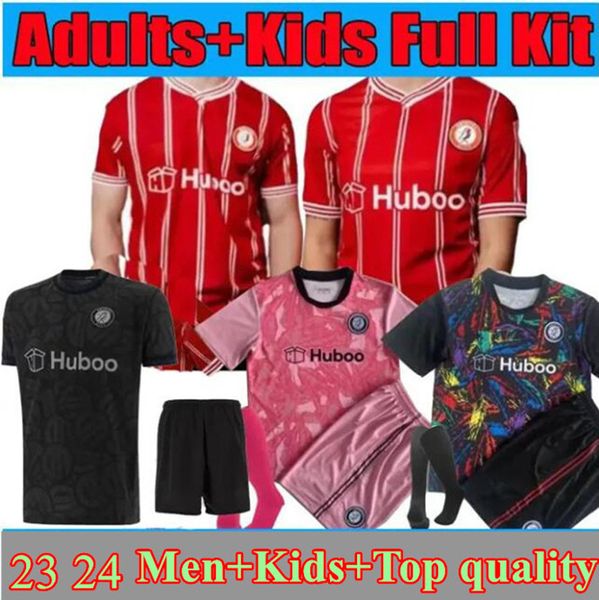 2024 Bristol City Soccer Jerseys Homem Kits Kids Scott Paterson Wells Martin 23 24 Camisetas de futebol Red Gk Mawson Kalas Massengo Away Black Uniformes
