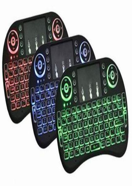 Tragbare Mini -RGB -Beleuchtung Wireless Tastatur i8 24 GHz Tastatur Fernbedienung Touchpad für Android Box TV 3D Game Tablet9266692