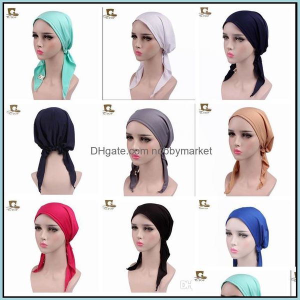 Mütze/Skull Caps New Women Night Slee Cap für Long Hair Fashion Ladies glatt weiche Motorhaube Sleep Hat Drop Lieferung OTSC9