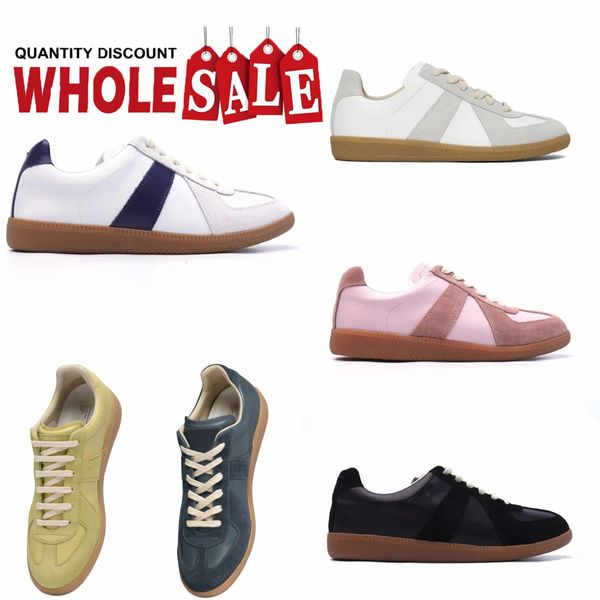 2024 Sneakers Maisons all'aperto di scarpe da passeggio nere a piedi vintage piatto da design di lusso di lusso scarpe casual lace-up