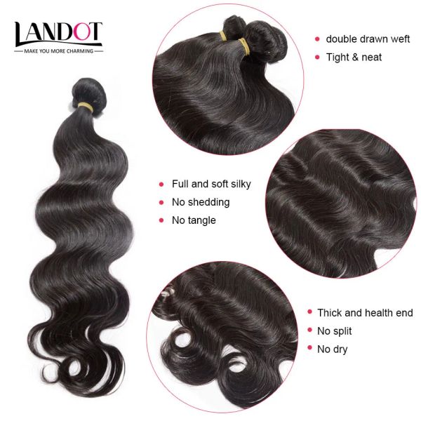 Wits Best 10A Raw Brasil Virgin Hair Bely Hair Wave Peruano Indian Malaysian Remy Human Human Weave Pacotes pode clarear 2 anos