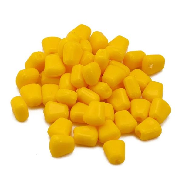 50pcs/conjunto de grãos de milho sabor sabor isca articulada isca de silicone isca de 1cm 0,3g ganchos de atração de pesca macia