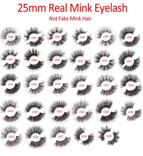 ELR002 Bütün 25mm 3D Gerçek Mink Saç Kirpikleri 5D Süper Uzun Mink Kirpikleri Tepsiyle Paketleme Logo Baskı Gönderisi 9316696