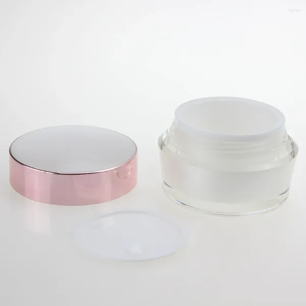 Bottiglie di stoccaggio 100 pezzi/lotto da 50 ml Crema Jar 50 g Pearl White Plastic Contenitore vuoto