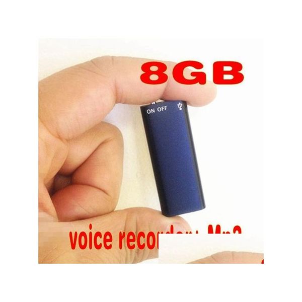 Gravador de voz digital Global Tra Small Mini HD Recording Pen U Discitraphone 8GB o 13 horas com MP3 Player Drop Drop Delivery Electro dhkip