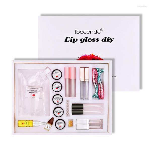 Lip Gloss Hidratante Kit de Material Diy Base Base Gel Pó em pó de azeite de azeite essência maquiagem feita à mão
