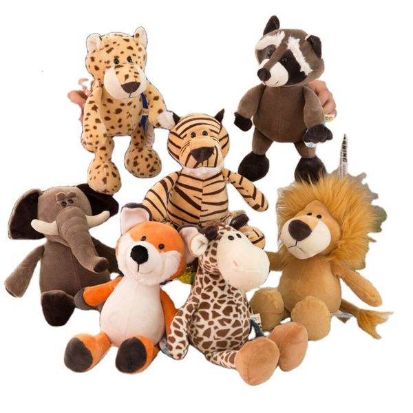 Großhandel Fabrik Custom Jungle Tiger Forest Tierspielzeug Weichgefüllte Fuchs Waschbär Giraffe Elefant Plüschspielzeug