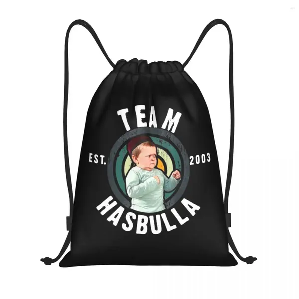 Bolsas de compras Custom Funny Hasbulla Hasbullah Bolsa de cordão para ioga mochilas homens Meni Khabib Sports Sackpack