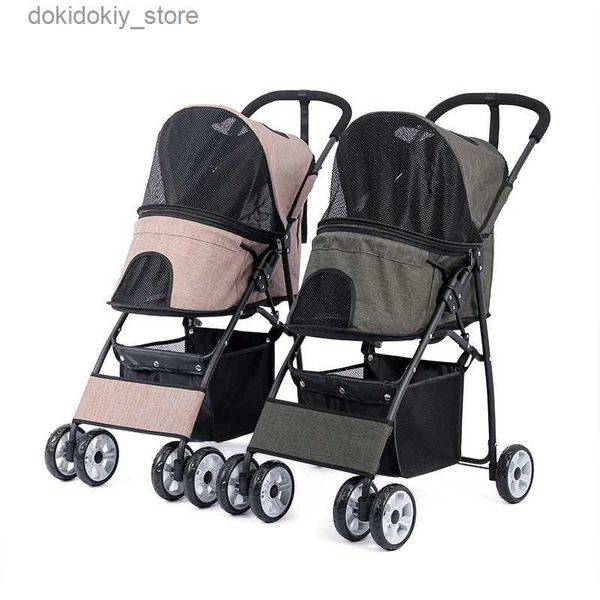 Köpek Taşıyıcı Kararlı Evcil Köpek Taşıyıcı Yavru Buggy Outdoor Puppy Cat Baby Sepet 2 Renk Hafif Katlanabilir Büyük Uzay Jogger Bataryası L49