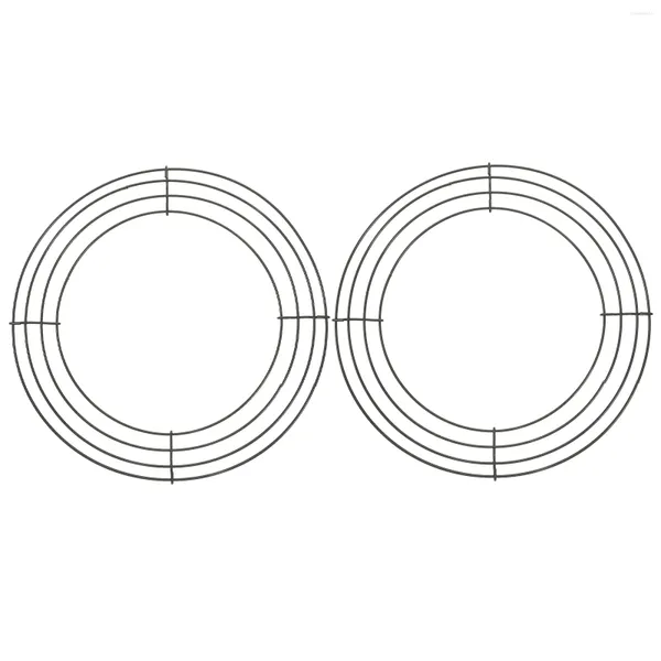Dekorative Blumen 2 Stcs Girlandrahmen Makrame Ringe Kreation Kranz Runden Hintergrund Ständer bildeten Eisendrahtrahmen