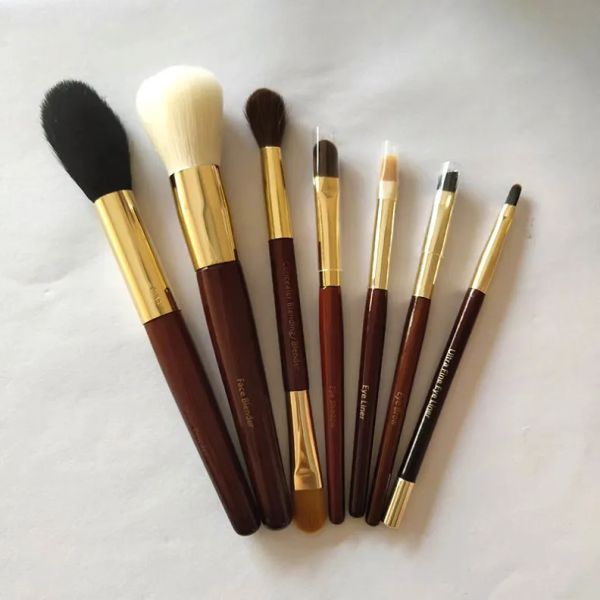 Klassische braune Make -up -Pinsel 7pcs/Set tragbare Größe weiches natürliches Ziegenpferd Haar Make -up Pinsel Kit BB Make -up Tools LL