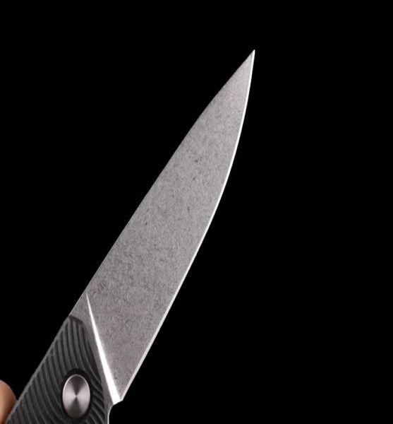 Rússia Shirogorov Flipper Dobring Knife 440C 58HRC Ston Wash Blade Lade ao ar livre Facas de resgate Pocket Knifes3582182
