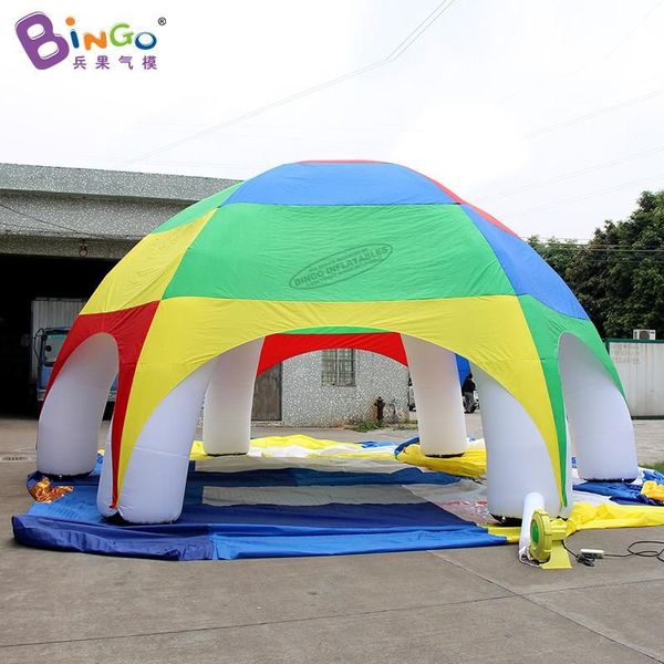 10x10x4,5mH (33x33x15ft) aufblasbare Regenbogenzelt Dome Zelt / Riesenluft-Garten-Pavillon-Spielzeug Sportarten